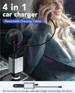 84W Upgraded Retractable Car Charger Adapter for iPhone 17,4 in 1 Fast Charging Car Phone Charger,USB C Car Truck Accessories,Road Trip Essentials Gift for Men for iPhone 17/16/15,Galaxy S26,Pixel 10 - Image 6