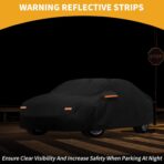 All-Weather Waterproof Car Cover - UV-Resistant Outdoor Full Exterior Protection for Audi A3 Sedan 2013-2025 210D-PU Black with Right Side Zipper - Image 3