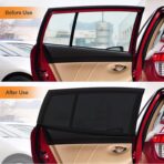 2Pack Mesh Car Side Window Sun Shade Cover,UV Protection Rear Side Window Shade, Stretchy Mosquito Net Curtains,Fit for Most of Cars（23.6"*27.5"） - Image 6