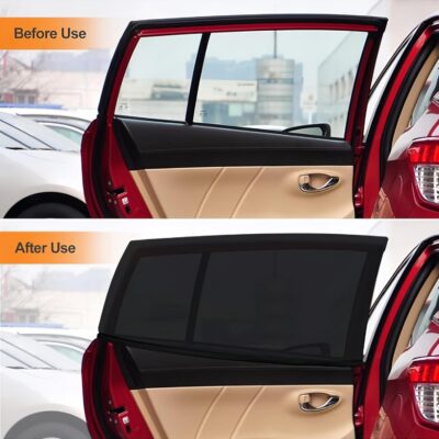 2Pack Mesh Car Side Window Sun Shade Cover,UV Protection Rear Side Window Shade, Stretchy Mosquito Net Curtains,Fit for Most of Cars（23.6"*27.5"） - Image 6