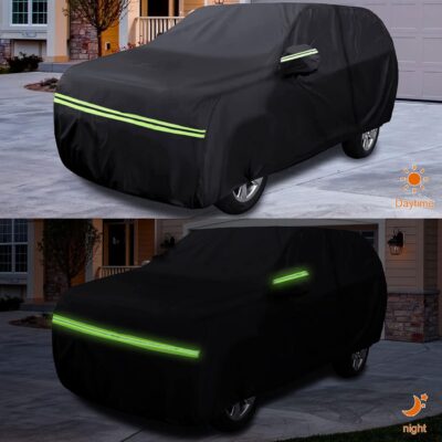 Waterproof Car Covers Replace for 2007-2025 Jeep Compass, 6 Layers All Weather Custom-fit Car Cover with Zipper Door & Windproof Bands for Snow Rain Dust Hail Protection (Compass) - Image 5