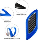 TOMALL 6Pcs 3D Strong Reflective Stripe Sticker for Car Fender Hood Bumper High-Intensity Night Visibility Reflective Decal Safety Warning Diamond Grade Carbon Fiber Universal for Car SUV (Blue) - Image 6