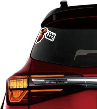 I Saw That, Jesus Funny Car Sticker, 3-7 inches - Funny Car Sticker, Bumper Decal (7in) - Image 3