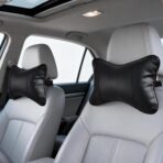 2 Pack Car Neck Pillow Soft Breathable Headrest Pillows for Driving Support, Universal Fit for Most Car Seats Decor Accessories（Black）