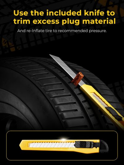 AUTOWN Tire Repair Kit with Plugs Fix Punctures & Plug Flats with Ease - Heavy Duty Flat Tire Puncture Repair Kit for Car, Motorcycle, ATV, UTV, RV, Trailer, Tractor, Jeep, Etc - Image 5
