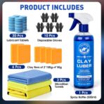 TEAWOO Clay Bars Kit, 6 Clay Bars & 20 PCS Lubricant Tablets, Complete Car Detailing Kit, Spray Bottle, Disposable Gloves and Microfiber Towels for Car Detailing Cleaning - Image 2