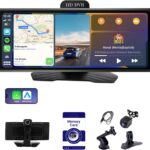 ‌10.26 Inch Wireless Apple CarPlay & Android Auto Car Display with 1080P Dash Cam & Backup Camera All-in-One Smart Car Stereo Free 64GB SD Card