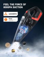 AstroAI 4-in-1 Car Vacuum Cleaner and Tire Inflator Portable with Accessories Air Compressor Digital Dual Values Display, 150 PSI Car Tires Air Pump with LED Light, 12V DC, 16.4FT Cord for Auto - Image 5