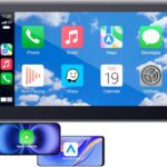 7” Wireless Apple CarPlay & Android Auto Screen - Portable Car Display with AirPlay, Screen Mirroring, FM/AUX Audio, Easy to Install, Convenient Upgrade for Older Cars, Families, Commuters