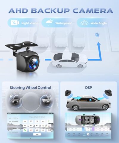 8-Core 4G+64G Qual-comm Snapdragon chip Car Radio for Ford Escape 2007-2012, Rimoody Car Stereo Carplay Android Auto 3D car Model Display GPS WiFi 9 Inch IPS Touchscreen Mirror Link Camera - Image 4