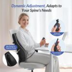 ZIKEE Adjustable Airbag Lumbar Support Pillow Provides Comfortable Support Back Pain Relief and Improves Posture, Ergonomic Memory Foam Back Support Pillow for Office Chair, Car, Home - Image 5