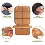 Meolsaek Car Seat Protector for Child Car Seat, Durable 600D Fabric Waterproof Car Seat Cover with Thick Pad Non-Slip Backing，No Imprints (Tan-1 pc) - Image 2