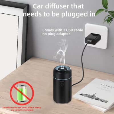 Car Aromatherapy Diffusers for Essential Oils，Mini USB Air Scent Small Humidifier with 7-LED Color Changing for Car Room Home Office Bedroom - Image 2