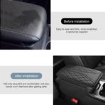 Car Center Console Cover, Leather Auto Armrest Cover with 2 Storage Bags, Universal Cars Armrest Cushion, Vehicle Interior Accessories Protector for Sedan, SUV, Truck (Black) - Image 7