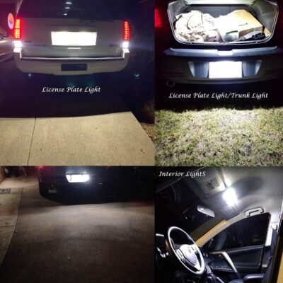 Alla Lighting 4x T10 194 168 LED Bulbs W5W 2825 175 158 CAN-Bus, 6000K White License, Parking, Map, Dome, Door, Trunk Lights - Image 3