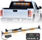 XRIDONSEN 35 inch Traffic Advisor Light Bar 144 LED Amber White Emergency Warning Flashing Safety Interior Windshield strobe lights w/Directional Arrow for Construction Vehicles Snow plow Trucks