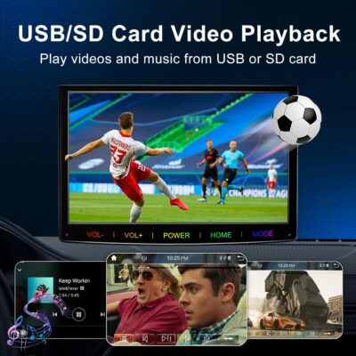 7-Inch Wireless Apple CarPlay & Android Auto Portable Car Screen, Auto Brightness Adjustment, Supports HD Video, with HD Backup Camera - Image 3