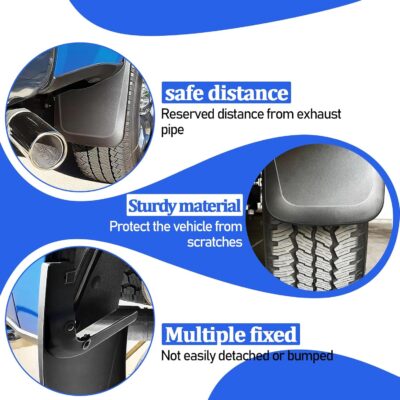 Front Rear Mud Flaps Splash Guards for Ford F-250 F-350/2017-2026 Mudflaps Mud Guard for Trucks 4PCS Set Black (w/o OEM Fender Flares) No Need to Drill Holes,Easy Install - Image 7