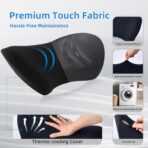 Lumbar Support Pillow for Office Chair and Car - Ergonomic Memory Foam Back Support Cushion for Automotive Seat, Desk Chair, and Recliner (Black) - Image 3