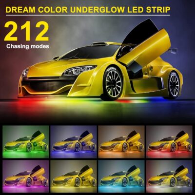 OPP ULITE Car Underglow Light Strip Dream Chasing Color, Upgraded Silicone Material, 212 Modes, 360pcs Led, APP Control Underbody Lights, 90x120x90, 6PC Pack - Image 3