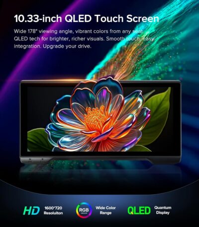 10.33" Android 13 Car Stereo for Ford F150 F250 F350 F450 (2015-2020) - 4G+64G, Wireless CarPlay Android Auto with 1600x720 QLED, BT 5.4, 5G WiFi, Plug & Play Radio (Fits 8" OEM Screen) - Image 6