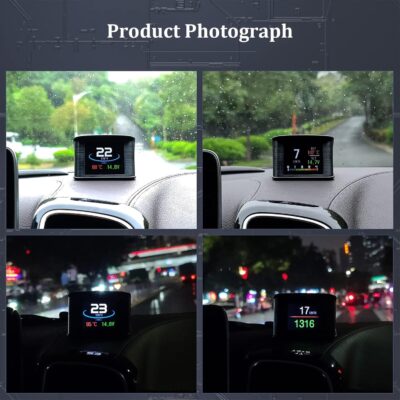 P10 obd2 Gauge Display Car Speedometer OBD2 Heads up Display for Cars with RPM, Water Temperature, Voltage, Fuel Consumption, Smart OBD2 Diagnostic Tool, Speed Alert - Image 6