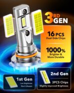 OXILAM New 9005 9006 LED Bulb Combo, HB-3 HB-4 90000LM 10X Ultra-Brightness, 3 Min Quick Installation, 60000H Longer Lifespan Driving Light, IP68 Waterproof, No Flicker, 99% Compatibility, 4PCS - Image 3