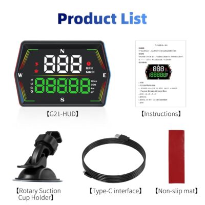 ARTILAURA Digital Speedometer Car HUD Head Up Display MPH KM/H, Overspeed Alarm, Compass, Altimeter and Fatigue Driving Reminder Automatic Photosensitive Plug-and-Play for All Vehicle - Image 7