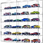 Acrylic Display Case for Hot Wheels & Car Tuned Diecast – Wall Mount & Desktop Display Case for 1/64 Scale Cars, Matchbox Garage, No Assembly Required, Magnetic Door Dustproof Showcase