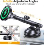 Coolpow for MagSafe Car Mount Charger【Ultra Magnet】Magnetic Phone Holders for Your Car Charger【Windshield+Vent+Dash】Magnetic Wireless Car Phone Holder Mount Charger Car Accessories for iPhone 17 16 15 - Image 6