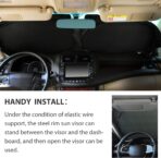 Windshield Sun Shade with Storage Pouch for SUVs, Durable 190T Polyester Sun Shield for Front Window, Portable Carry Car Accessories, Standard (63 inches x 34 inches) - Image 5