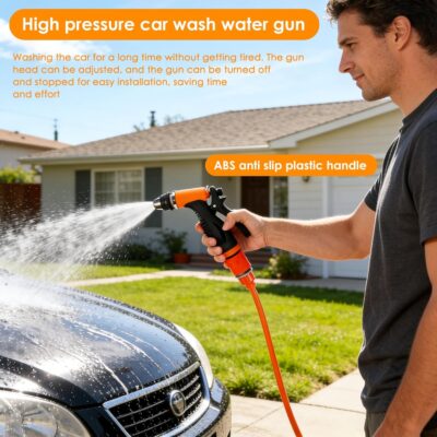 Portable 120W High-Pressure Car Wash Kit: High-Pressure Cleaner Water Pump 12V 80W, 6m Rubber Hose, 1m Transparent Hose, 3m Long Cigarette Lighter Cable - Image 5