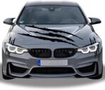 1 Full Set Monster Claw Sticker for Car Hood Decal 1 Set, Car Decals Claw Mark Stickers to Cover Hood Headlights Scratches, Modified Cars/Vans/SUVs/Trucks, Motorbike, Truck Decal Decoration(Black)