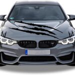 1 Full Set Monster Claw Sticker for Car Hood Decal 1 Set, Car Decals Claw Mark Stickers to Cover Hood Headlights Scratches, Modified Cars/Vans/SUVs/Trucks, Motorbike, Truck Decal Decoration(Black)