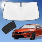 for Honda Civic 2022-2024 2025 2026 Sun Shade Sunshade Windshield Cover, 4-Layer Front Window Shade Custom Fit Civic 11th Gen Sedan, LX, EX, EX-L,Touring Sun Visor 240T Shade Car Accessories