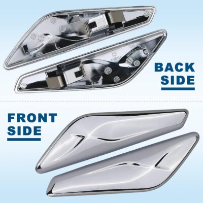 Front Fender Chrome Trim Finisher for Left Driver & Right Passenger Side Fender Compatible with BMW X3 F25 X4 F26 2011 2012 2013 2014 2015 2016 2017 Replaces 51117338569 51117338570 - Image 3