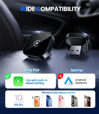 Teeran Wireless CarPlay Adapter for iPhone (2026 Upgraded), Mini Plug & Play for Cars with Factory Wired Apple CarPlay, Fast & Stable Connection, Easy Setup, Wide Vehicle Compatibility USB & USB C﻿ - Image 8