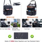 Car Seat Organizer with Lid and Laptop Compartment (Fits 15.6"), Front Seat Passenger Organizer with Adjustable Strap, Multiple Pockets, Portable Office Bag, Water-Resistant 1200D Polyester - Image 6