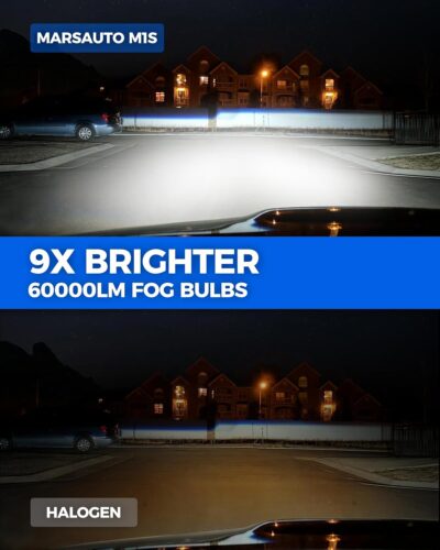 Marsauto M1S 9005/HB3 H11/H9/H8 Bulbs Combo, 900% 80000LM Brighter 9005 H11 Lights, 6000K Cool White HB3 H8 Bulbs fog, 3-Mins Plug and Play, IP68, Pack of 4 - Image 2