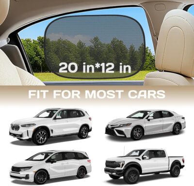 Car Window Shades for Baby, 4PCS 20"x12" Static Cling Window Shade, Window Covers for Side Front Back Windows, Blocks UV, Universal Fit, Pop Open Design - Image 6