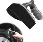 Car Tire Shine Applicator, High-Density Sponge Tyre Dressing Applicator Pad with Curved Handle, Reusable Wheel Polishing Brush Auto Detailing Foam for Applying Tire Shine
