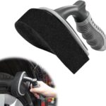 Car Tire Shine Applicator, High-Density Sponge Tyre Dressing Applicator Pad with Curved Handle, Reusable Wheel Polishing Brush Auto Detailing Foam for Applying Tire Shine