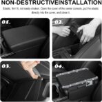 NBTEPEM Bling Car Center Console Cover, Leather Car Arm Rest Cover Cushion with 2 Storage Bags, Universal Auto Armrest Protector Storage Box, Bling Accessories Interior for Most Vehicles (Silver) - Image 5