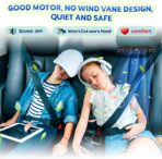 Mini Car Mounted Seat Back Cooling Fan Portable Vehicle Fan 3 Speed Headrest Silent Cooler Car Seat Cooling Fan for SUV RV Truck Sedan Mini Seat Fan for Office for Kids (Black) - Image 4