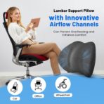 Lumbar Support Pillow for Car Seat & Office Chair, Soft Memory Foam Lower Back Support for Pain Relief and Posture Correction, Lumbar Pillow with Breathable Airflow Channels - Image 4