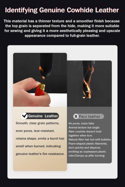 Genuine Leather Car Neck Pillow for headrest,Support Drive Seats Head Cushion,Real Cow Leather,11.8x7.5”,Plant-Based Polyester,Thickness & Height Adjustable,Inner Liner fillable(Wine,1p) - Image 2