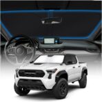 KUST Windshield Sun Shade for Toyota Tacoma Accessories 2016-2025 2026 2Dr 4Dr Pickup Truck, Custom Fit Car Front Window Sunshade Sun Visor Protector Foldable Blocks UV Rays Keep Car Cooler