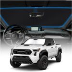 KUST Windshield Sun Shade for Toyota Tacoma Accessories 2016-2025 2026 2Dr 4Dr Pickup Truck, Custom Fit Car Front Window Sunshade Sun Visor Protector Foldable Blocks UV Rays Keep Car Cooler