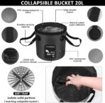 AUTODECO 44Pcs Car Wash Detailing Kit Cleaning Kits with Foam Gun Sprayer Wash Mop with Long Handle Collapsible Bucket Large Wash Mitt Towels Complete Interior Exterior Car Washing Supply Set Black - Image 4