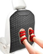 Owleys Kick Mat Back Seat Protector - Car Back Seat Cover for Kids Feet - Waterproof & Sturdy Protector for Upholstery from Dirt, Mud, Scratches and Stain (Black)